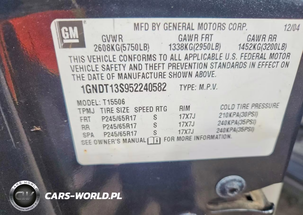 2005 Chevrolet Trailblazer Ls VIN:1GNDT13S952240582 - 13