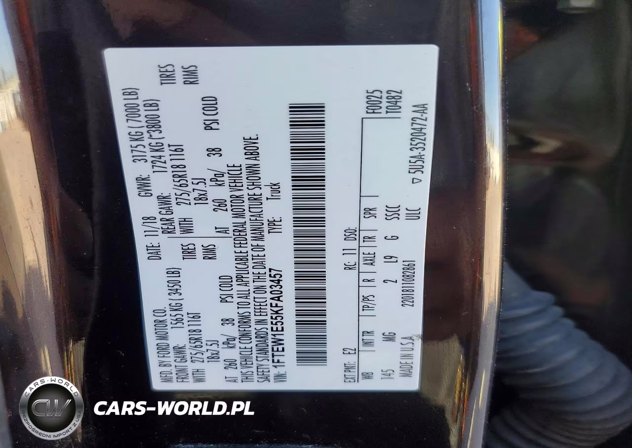 2019 Ford F150 Supercrew VIN:1FTEW1E55KFA03457 - 13