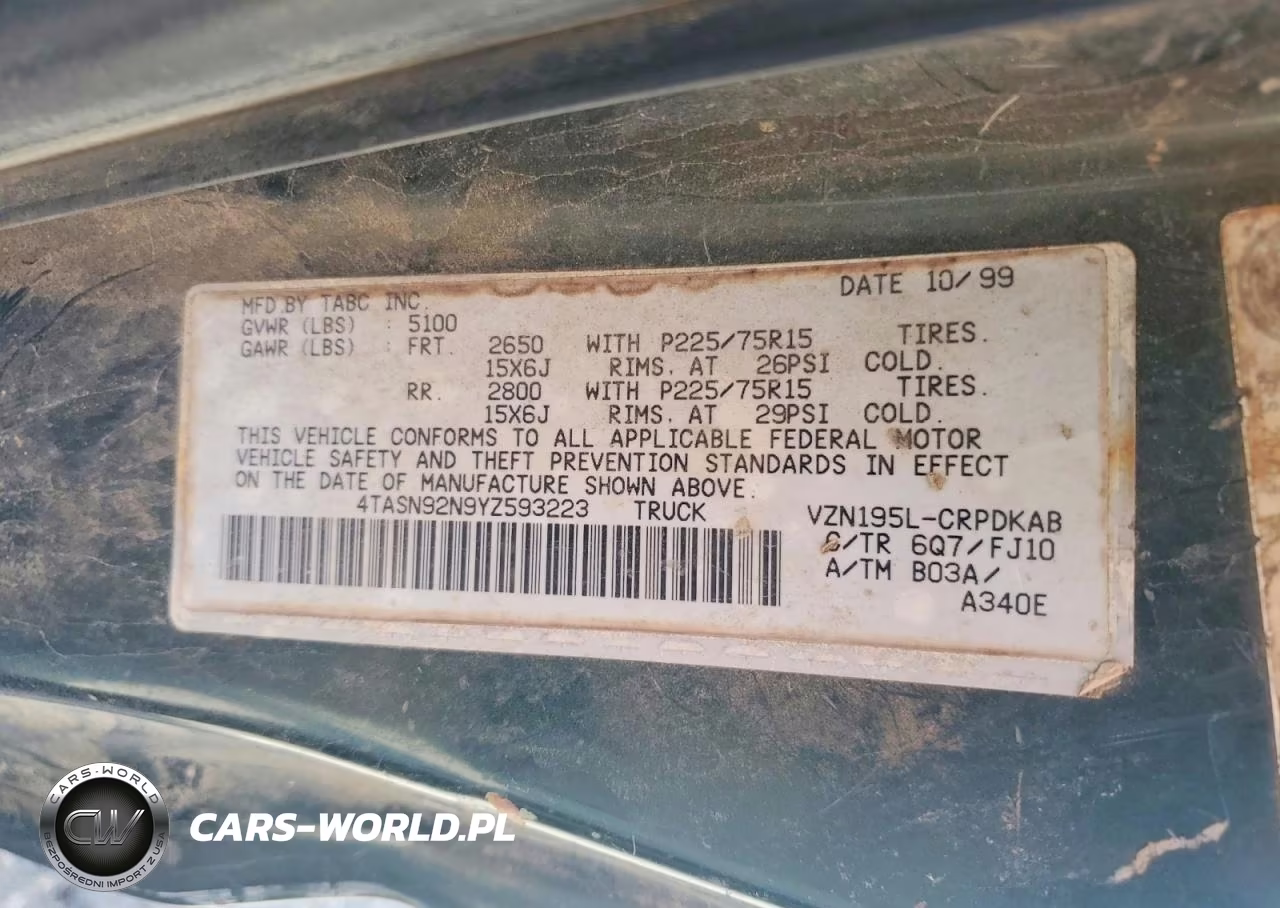 2000 Toyota Tacoma Xtracab Prerunner VIN:4TASN92N9YZ593223 - 12