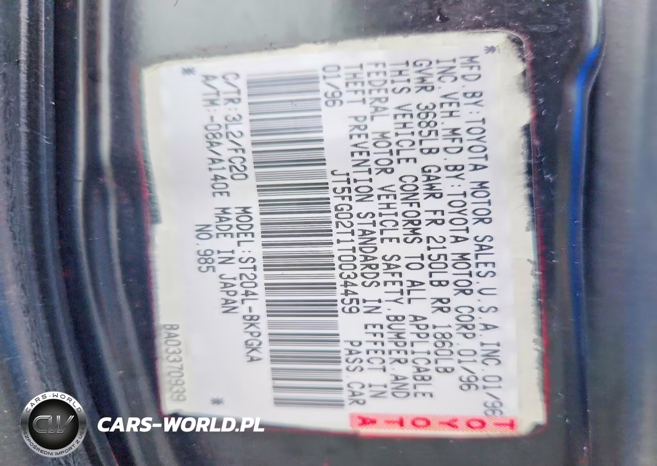 1996 Toyota Celica Gt VIN:JT5FG02T1T0034459 - 12