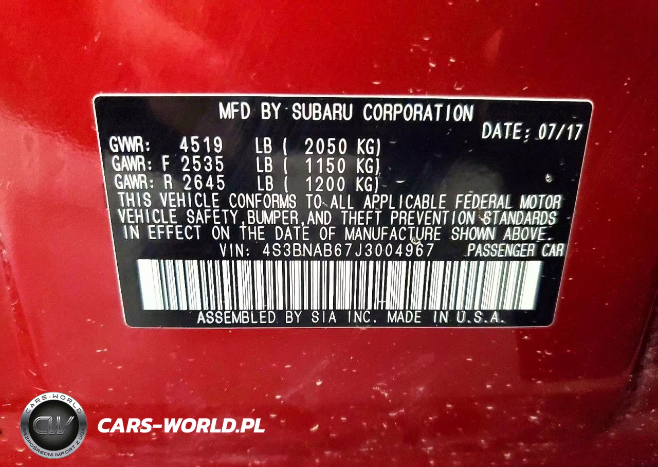 2018 Subaru Legacy 2.5I VIN:4S3BNAB67J3004967 - 13