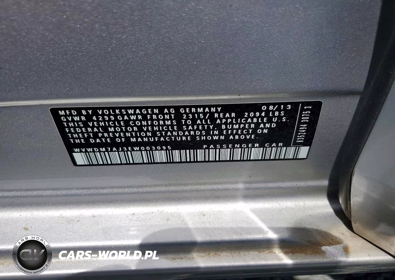 2014 Volkswagen Golf VIN:WVWDM7AJ3EW003095 - 12