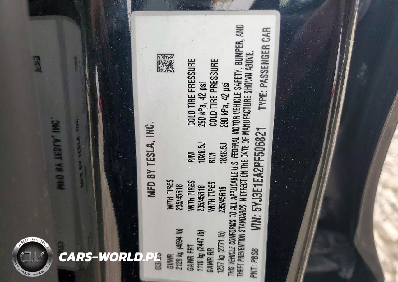 2023 Tesla Model 3 VIN:5YJ3E1EA2PF506821 - 12