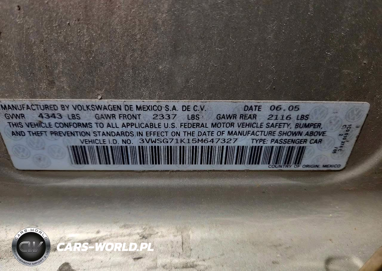 2005 VOLKSWAGEN JETTA 2.5 VIN:3VWSG71K15M647327 - 12