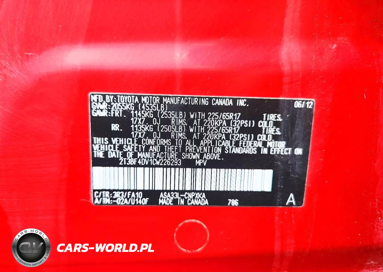 2012 Toyota Rav4 Base VIN:2T3BF4DV1CW226293 - 13