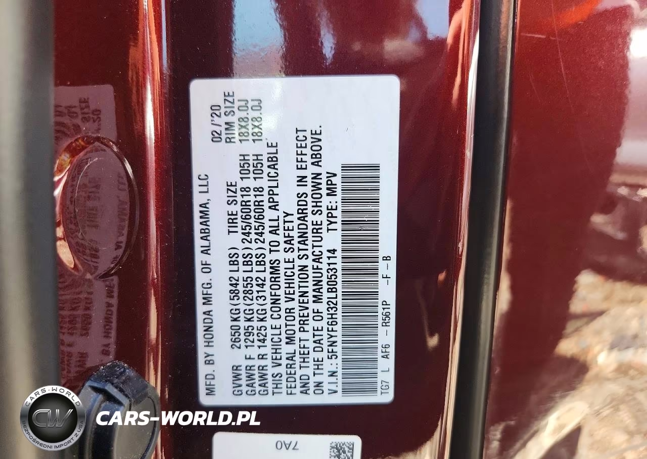 2020 Honda Pilot Ex VIN:5FNYF6H32LB053114 - 13