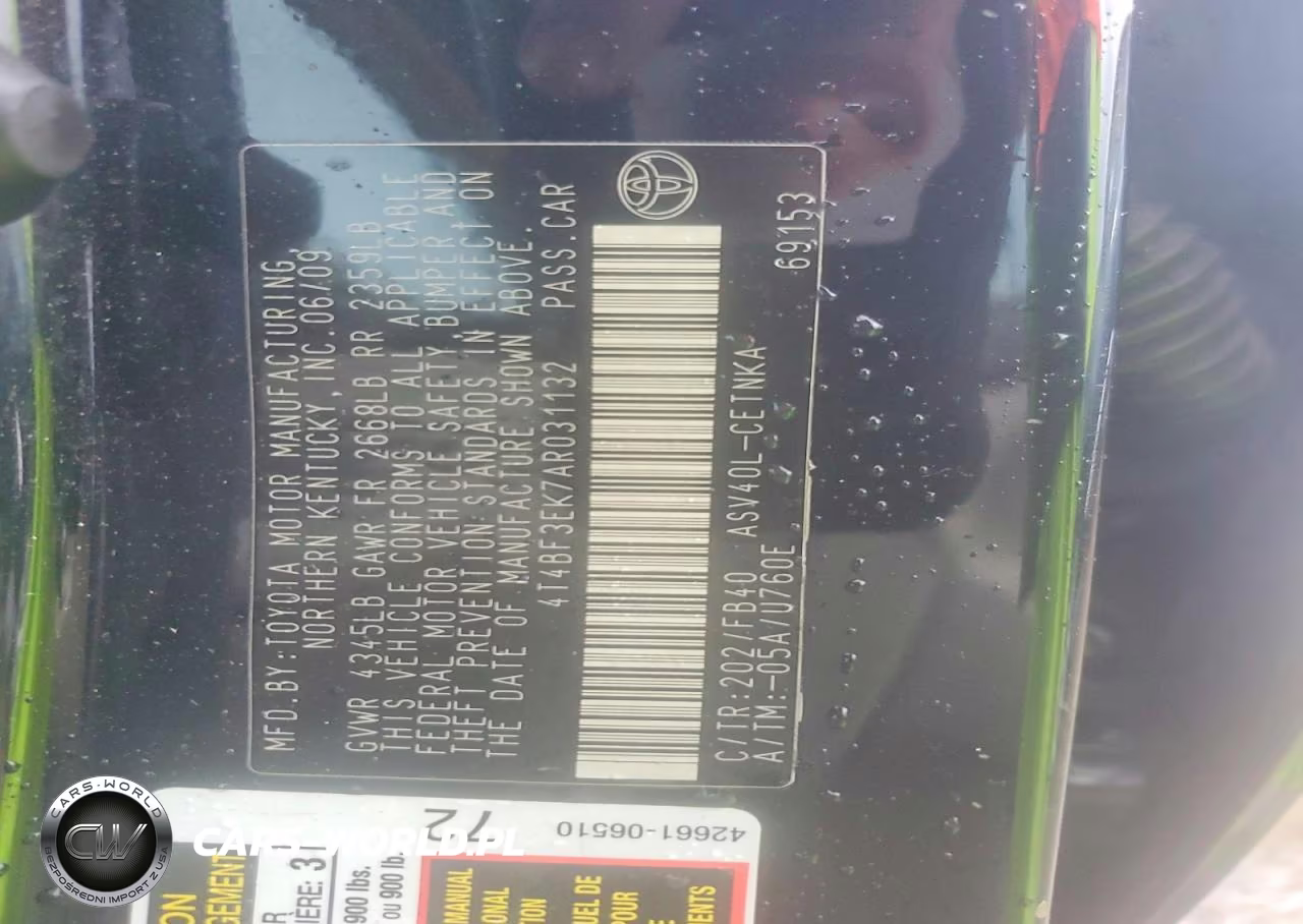 2010 Toyota Camry Le VIN:4T4BF3EK7AR031132 - 13
