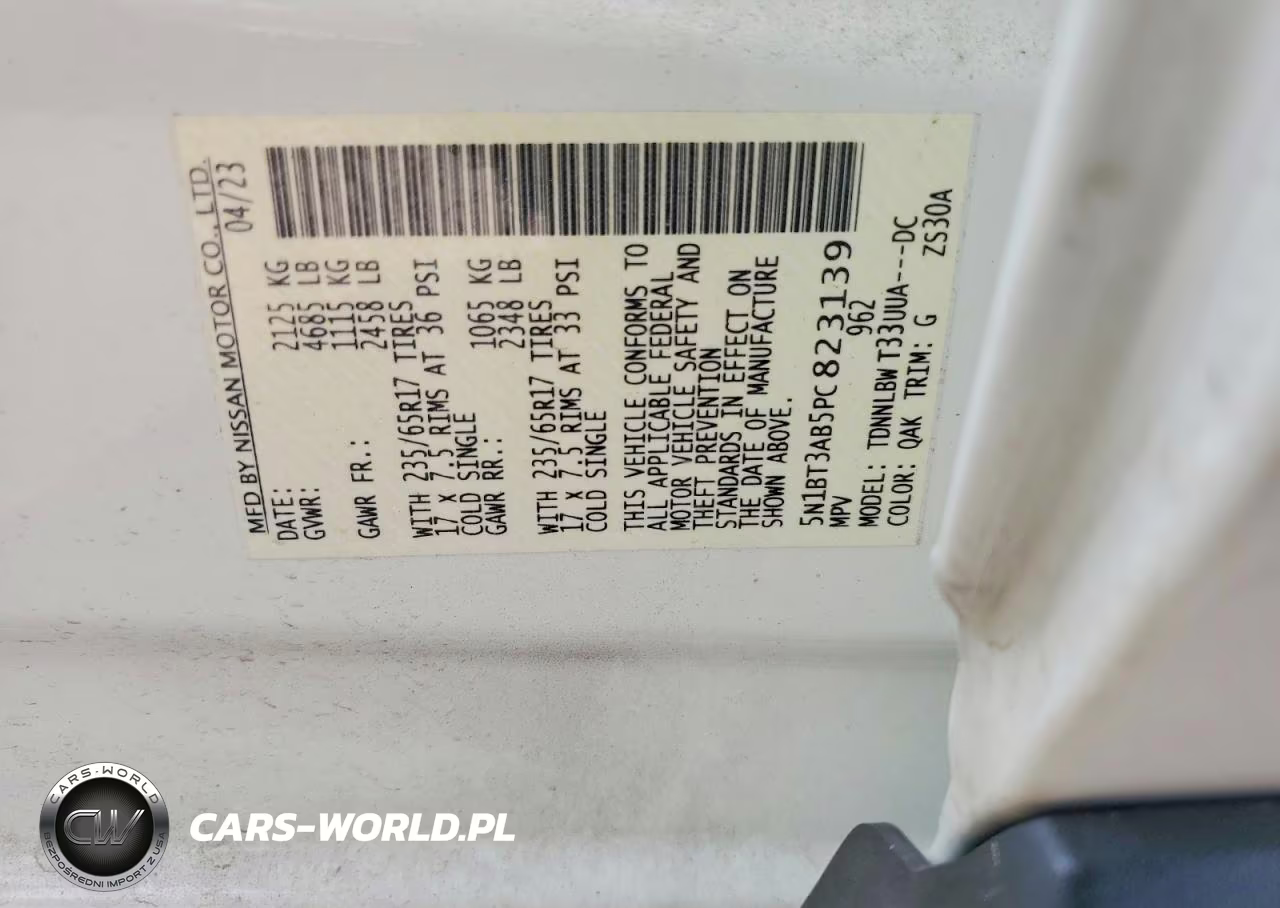 2023 Nissan Rogue S VIN:5N1BT3AB5PC823139 - 12