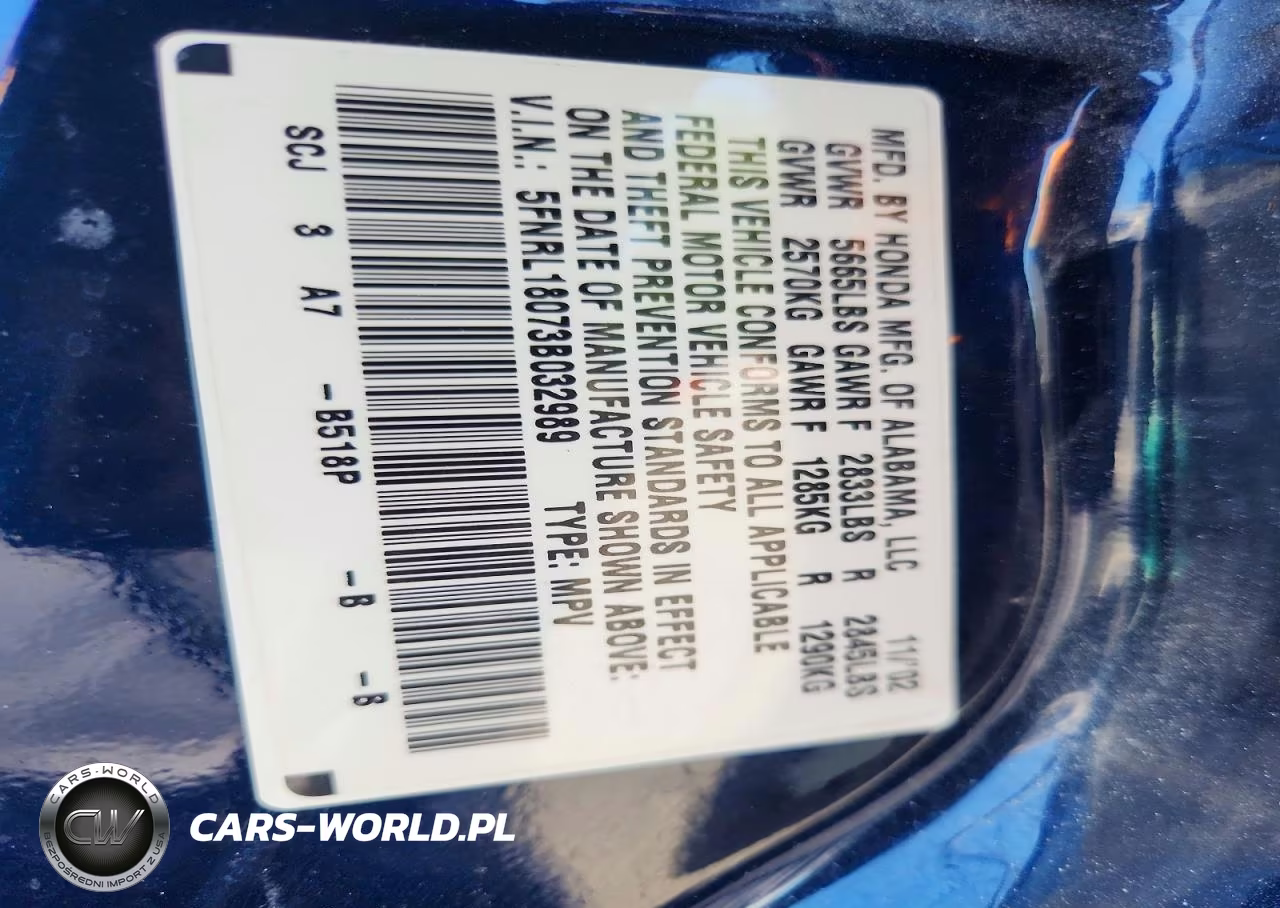 2003 Honda Odyssey Exl VIN:5FNRL18073B032989 - 12