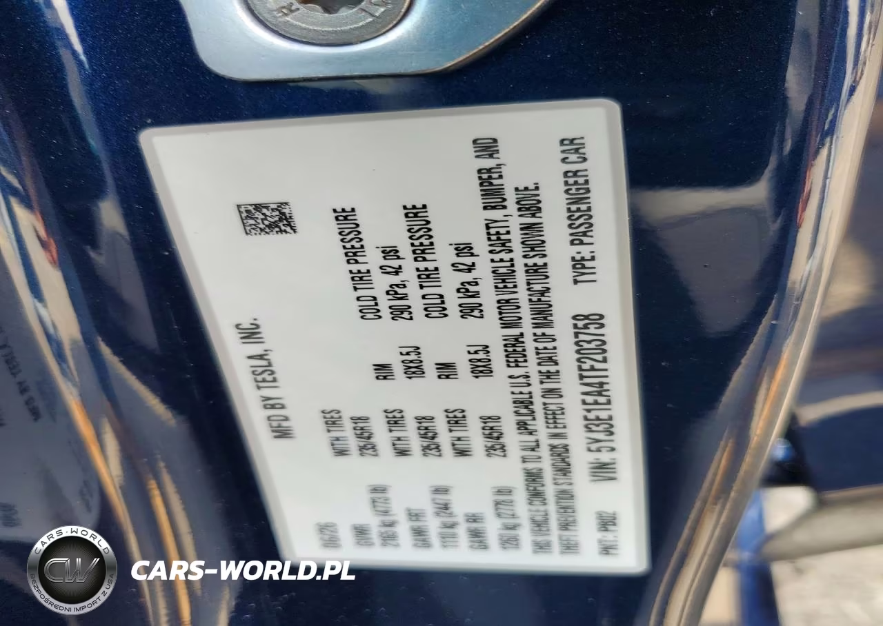2026 Tesla Model 3 VIN:5YJ3E1EA4TF203758 - 13