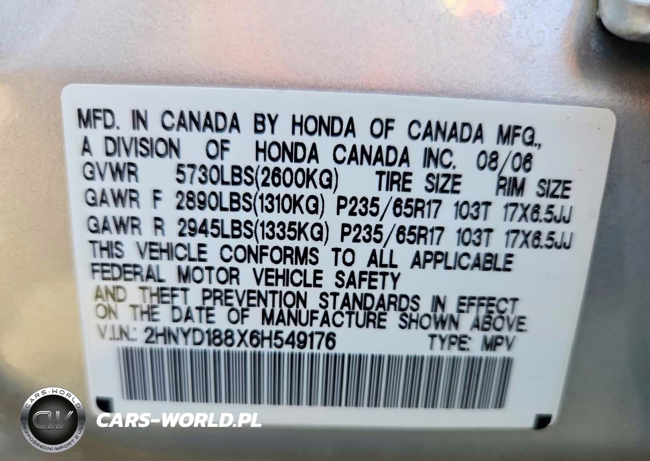 2006 Acura Mdx Touring VIN:2HNYD188X6H549176 - 13