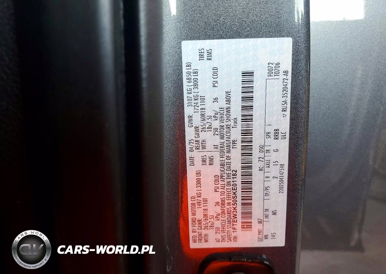 2025 Ford F150 Xlt VIN:1FTEW3K50SKE01182 - 12