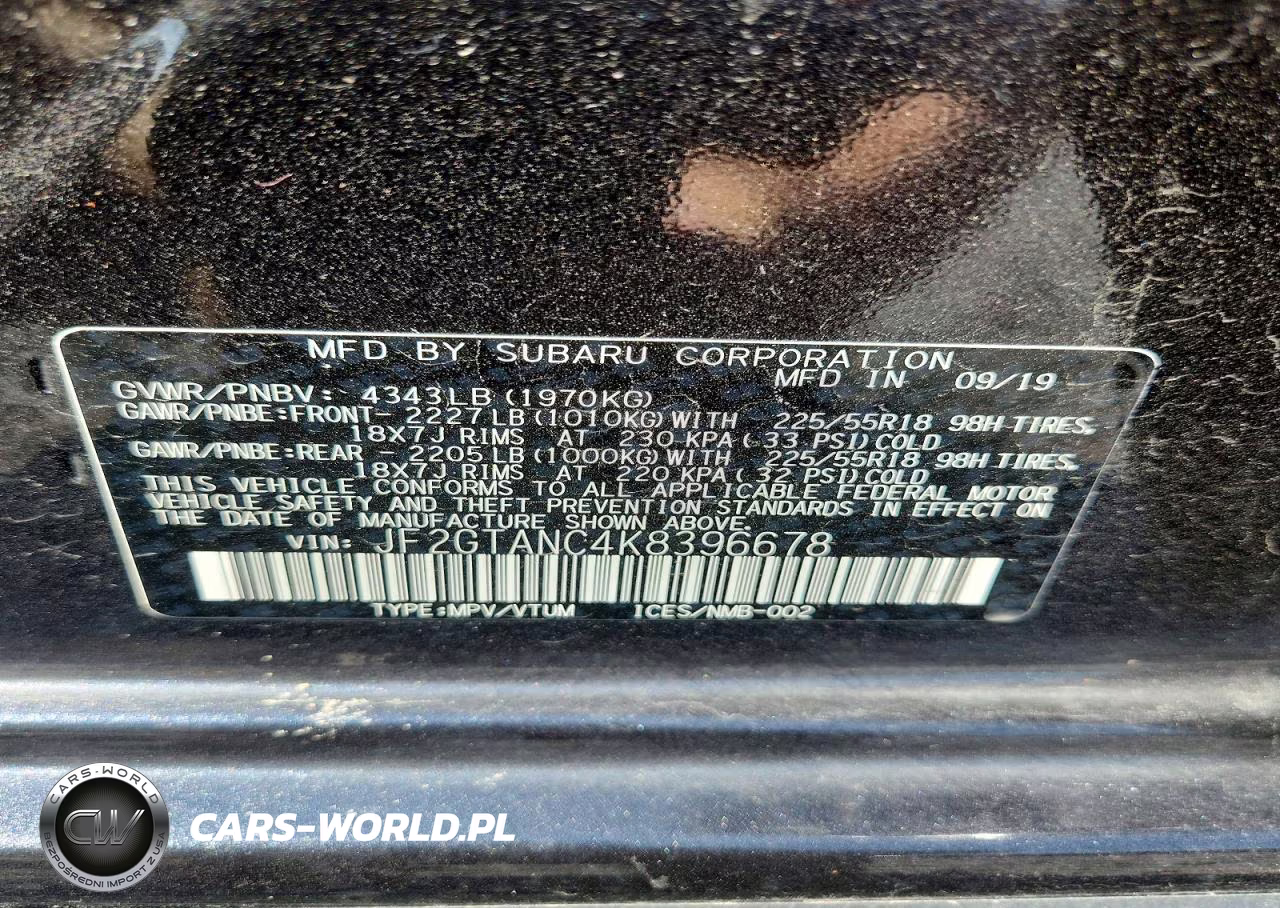 2019 Subaru Crosstrek Limited VIN:JF2GTANC4K8396678 - 13