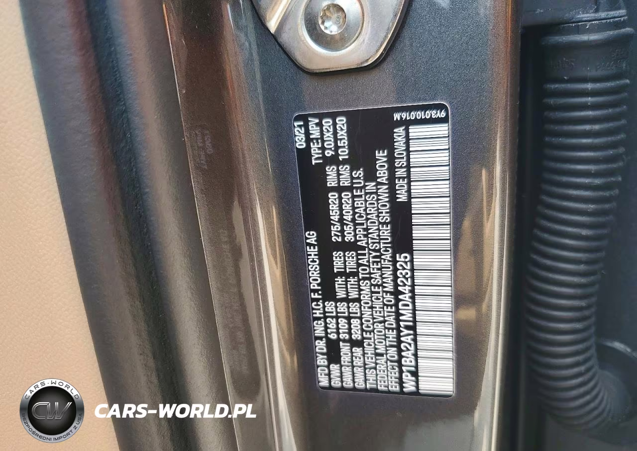 2021 Porsche Cayenne Coupe VIN:WP1BA2AY1MDA42325 - 13