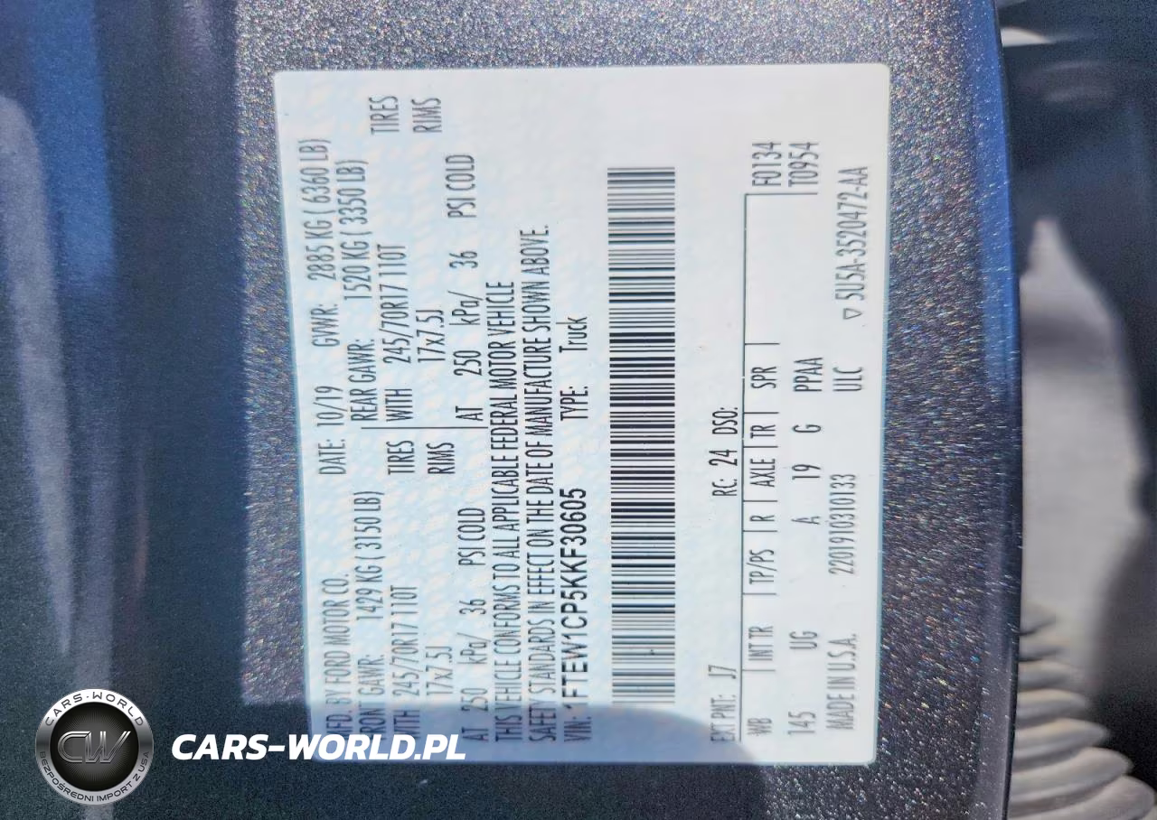 2019 Ford F150 Supercrew VIN:1FTEW1CP5KKF30605 - 12
