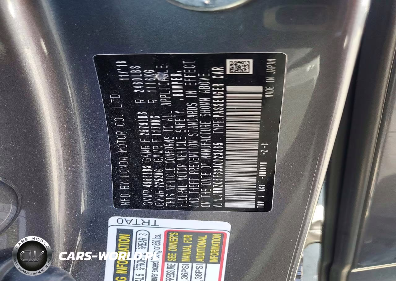 2018 Honda Clarity Touring VIN:JHMZC5F33JC023865 - 12