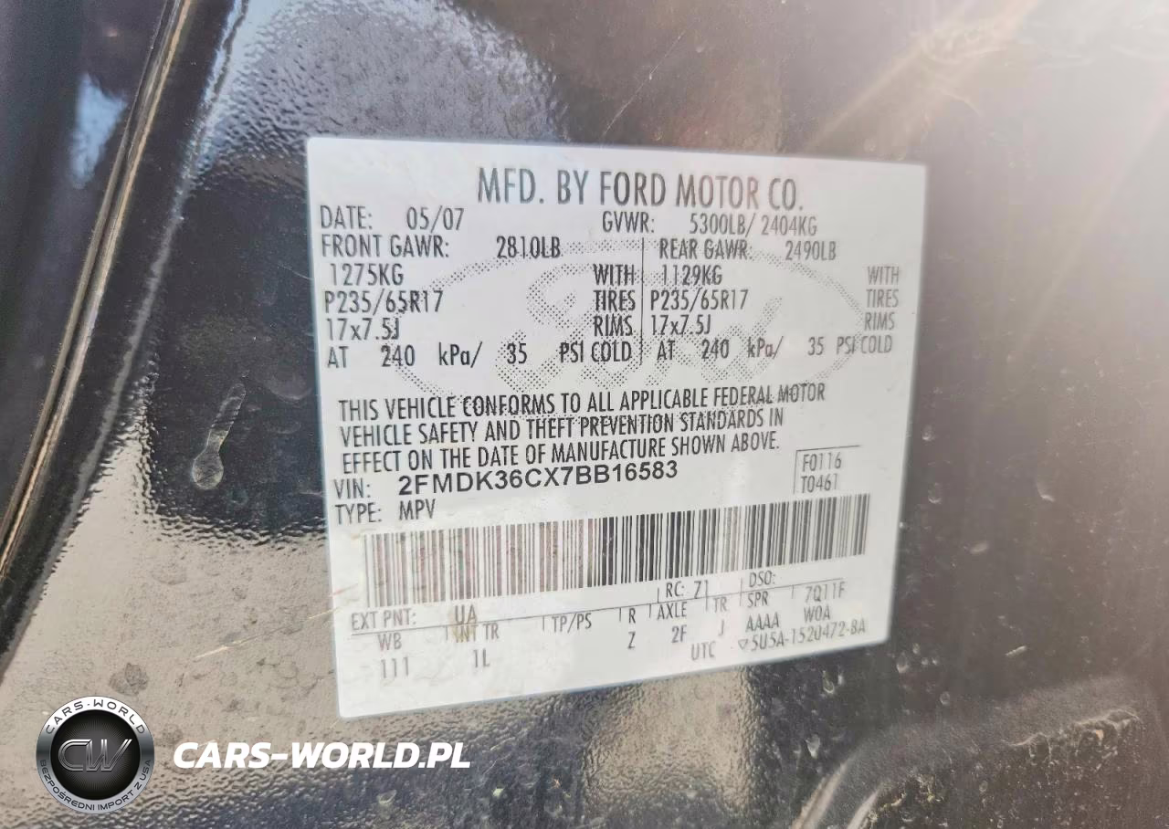 2007 Ford Edge Se VIN:2FMDK36CX7BB16583 - 13