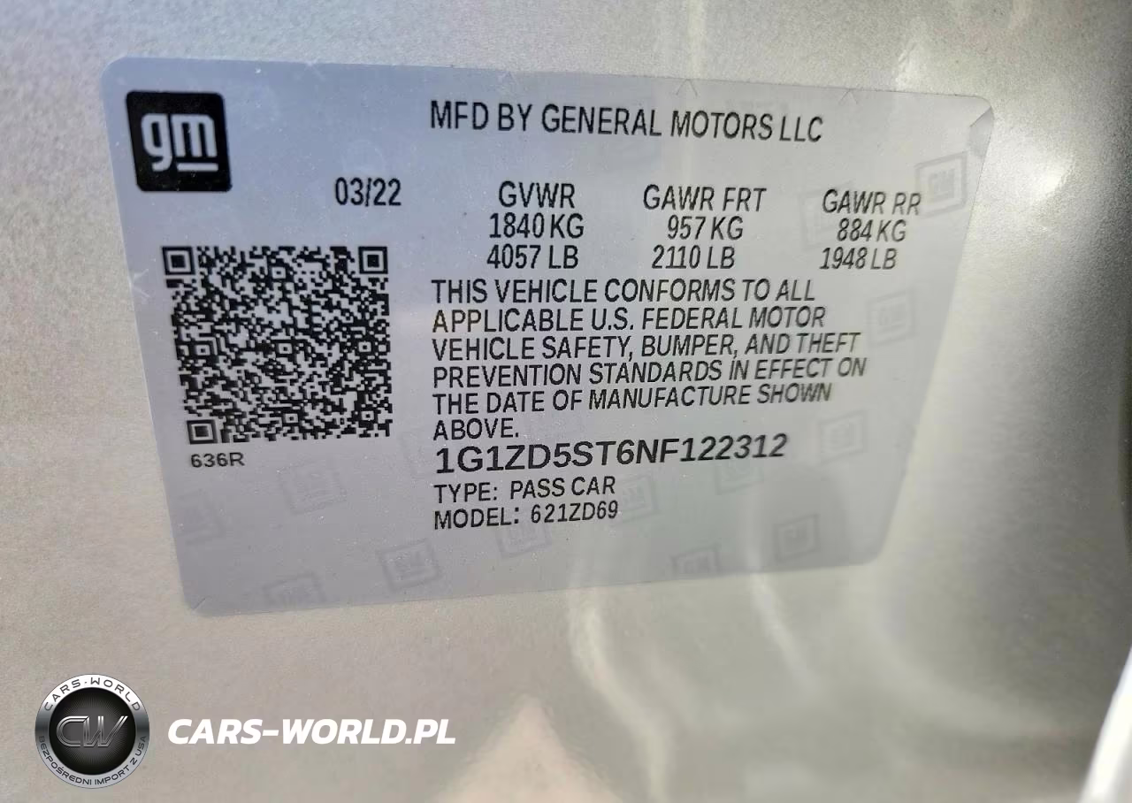 2022 Chevrolet Malibu Lt VIN:1G1ZD5ST6NF122312 - 12