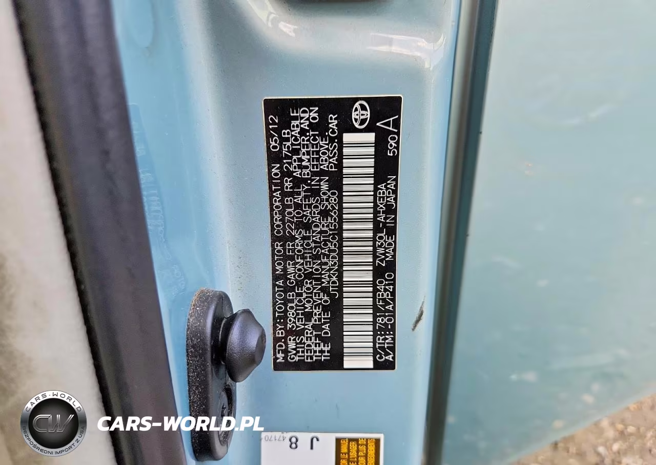 2012 Toyota Prius Two VIN:JTDKN3DU5C1556280 - 12