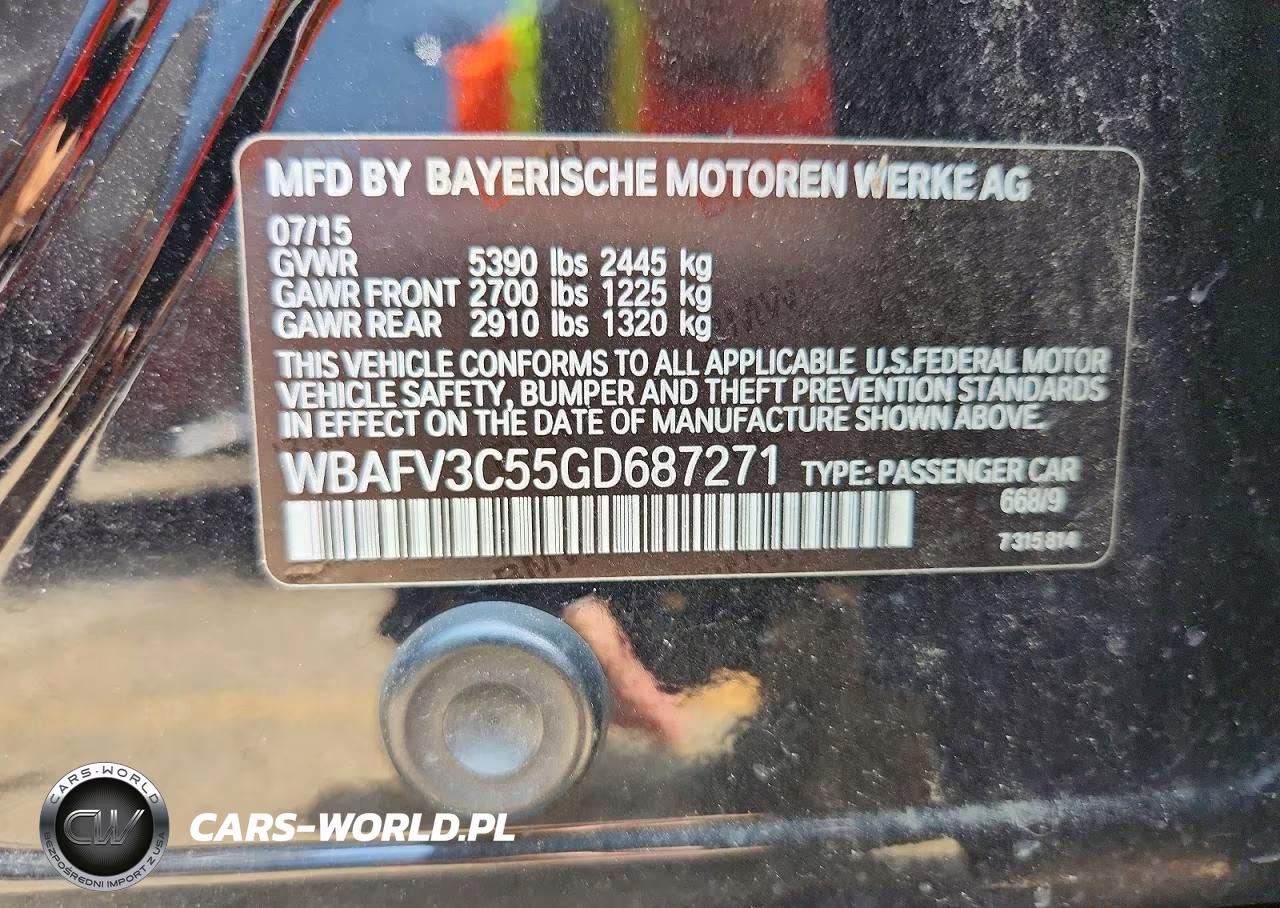 2016 BMW 535 D xDrive VIN:WBAFV3C55GD687271 - 12