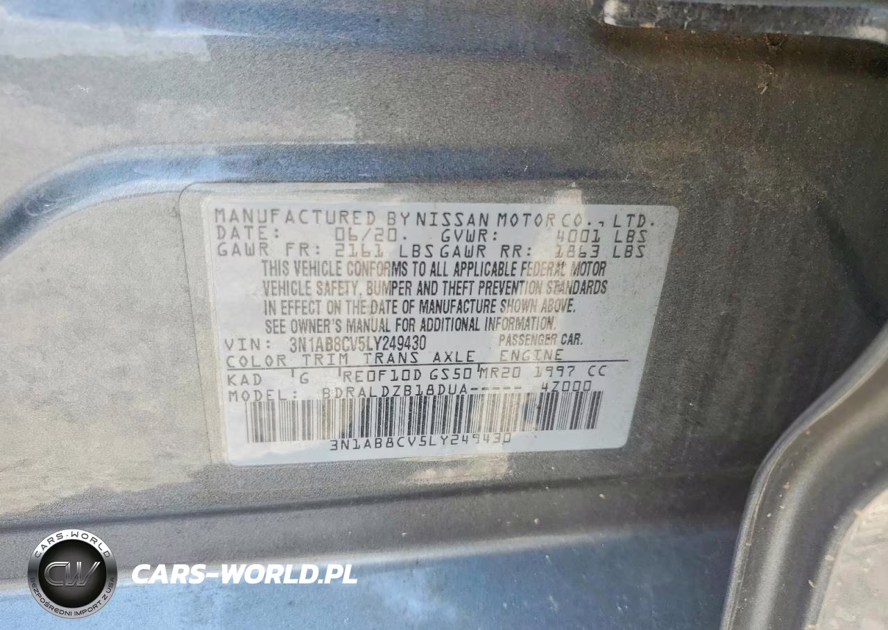 2020 Nissan Sentra Sv VIN:3N1AB8CV5LY249430 - 12