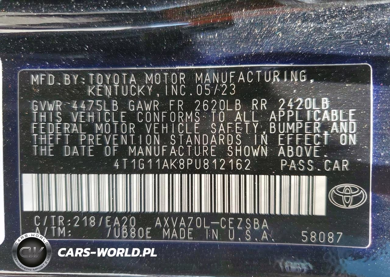 2023 Toyota Camry Se VIN:4T1G11AK8PU812162 - 13