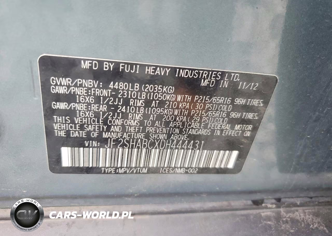2013 Subaru Forester 2.5X VIN:JF2SHABCXDH444431 - 13