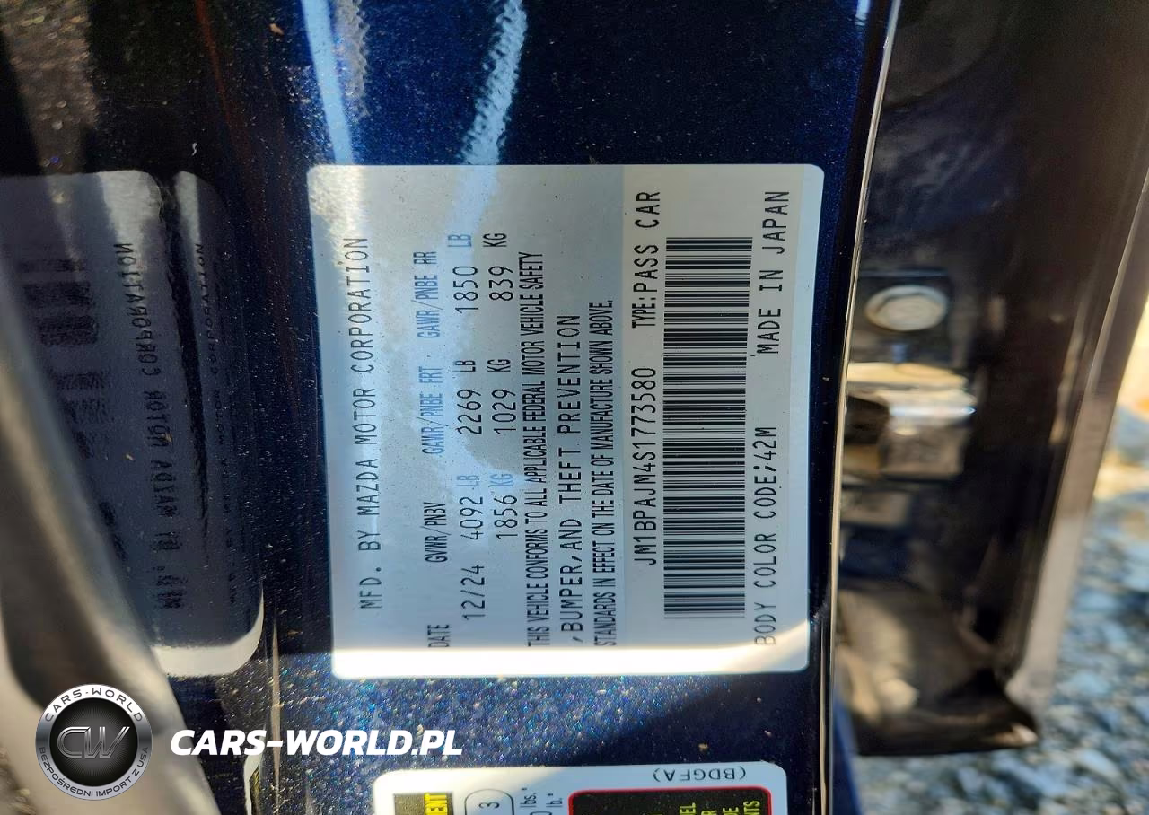2025 Mazda 3 VIN:JM1BPAJM4S1773580 - 13
