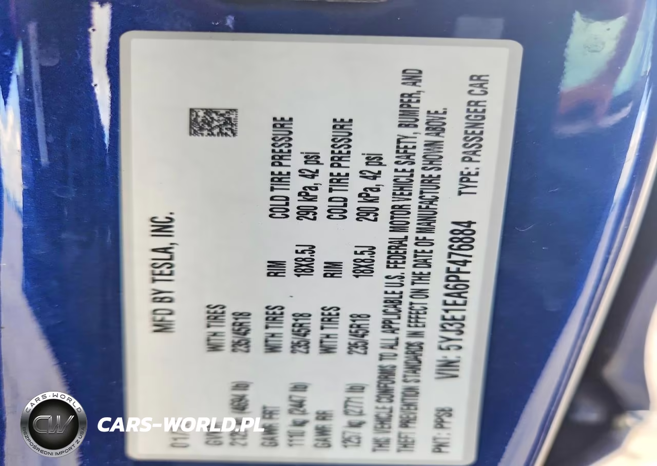 2023 Tesla Model 3 VIN:5YJ3E1EA6PF476884 - 12