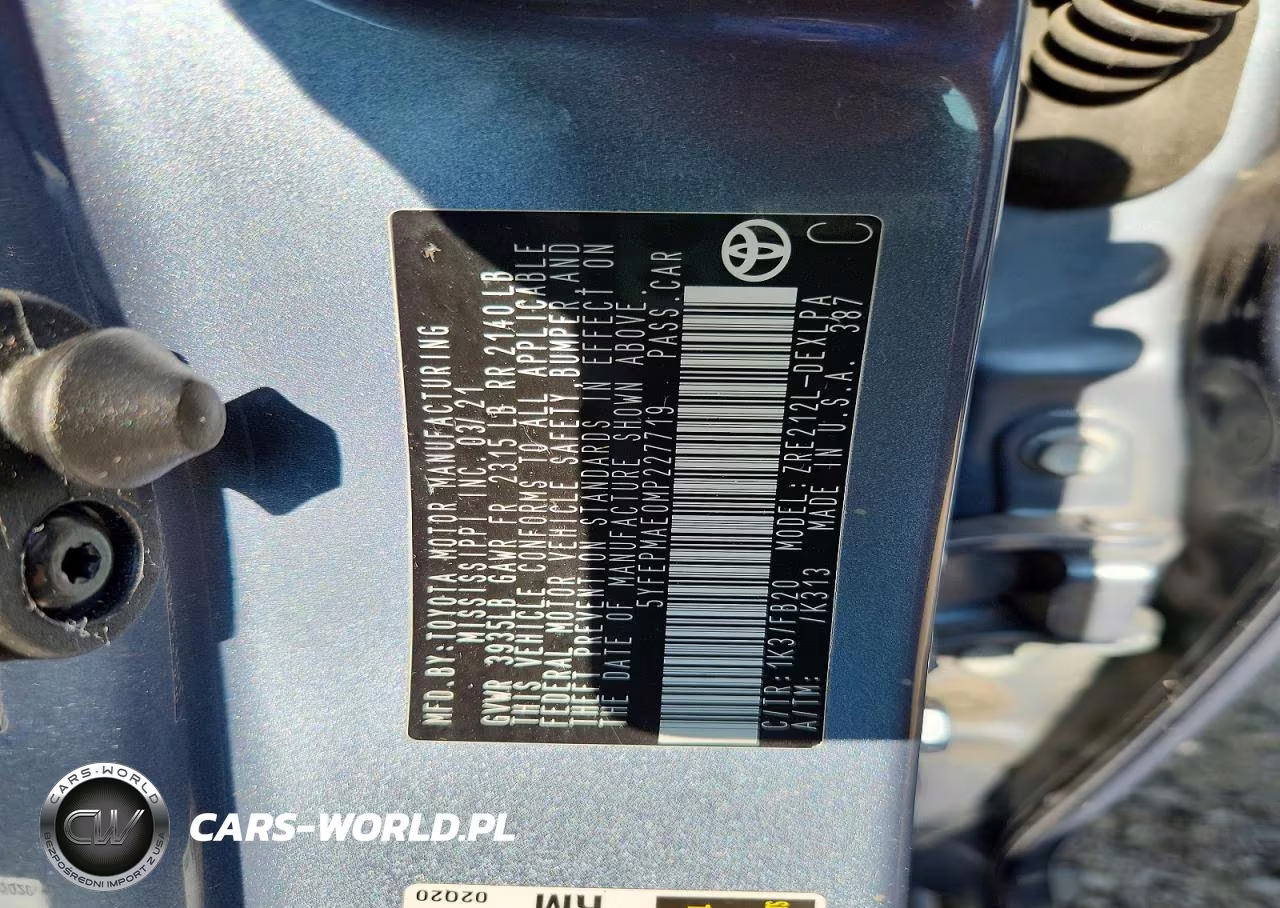 2021 Toyota Corolla Le VIN:5YFEPMAE0MP227719 - 12