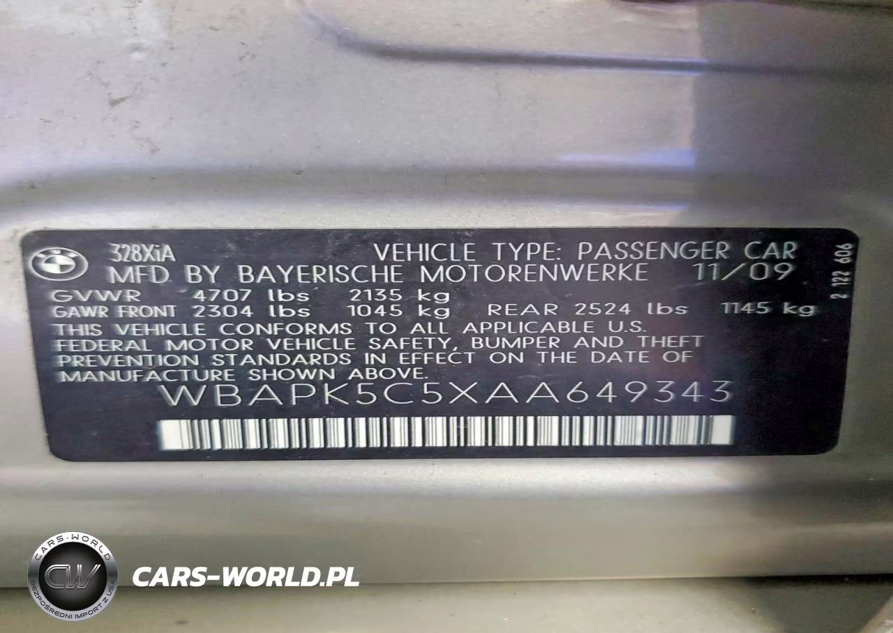 2010 BMW 328 Xi Sulev VIN:WBAPK5C5XAA649343 - 12