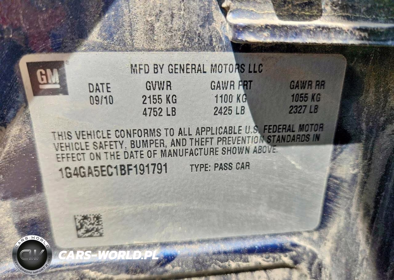 2011 Buick Lacrosse Cx VIN:1G4GA5EC1BF191791 - 13