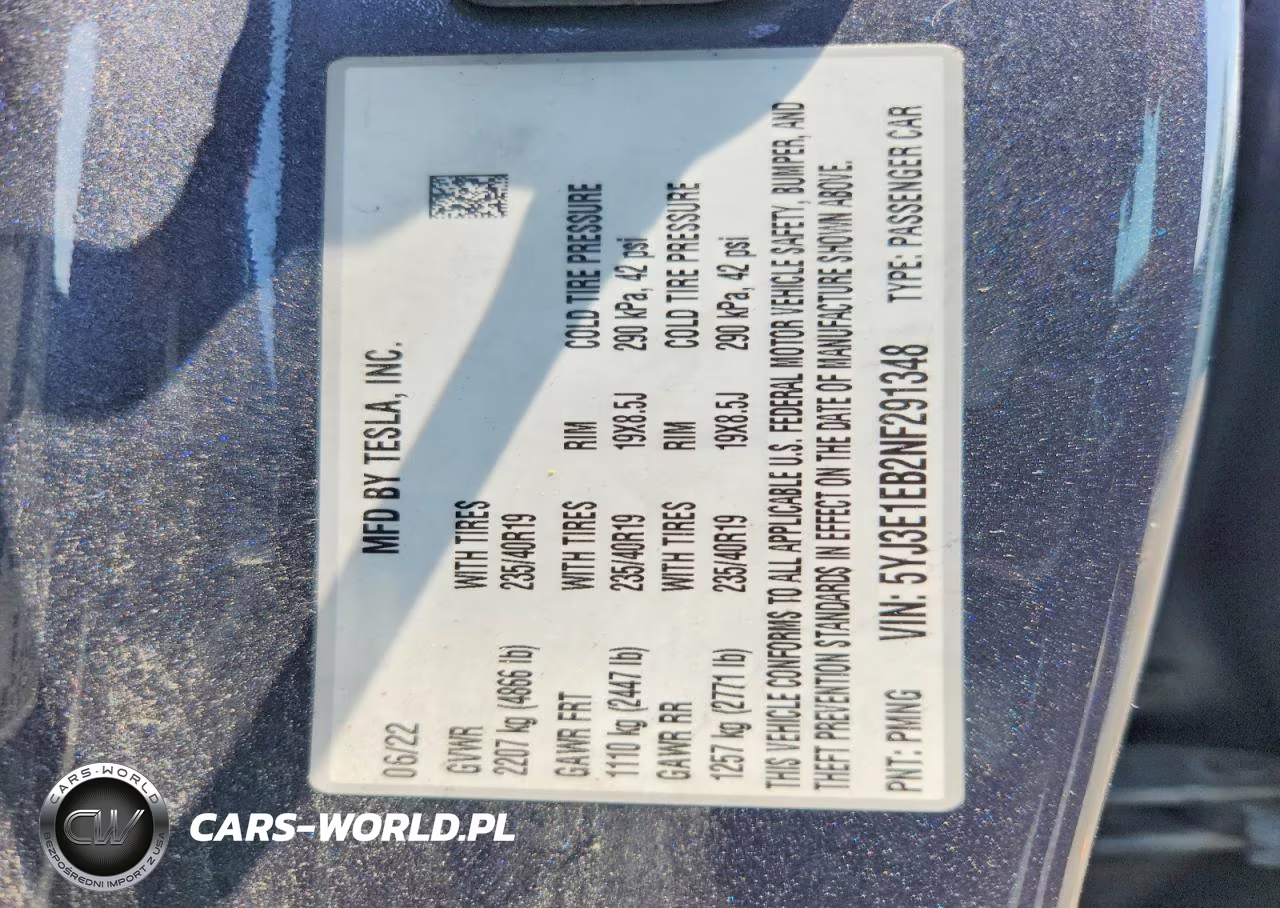 2022 Tesla Model 3 VIN:5YJ3E1EB2NF291348 - 12