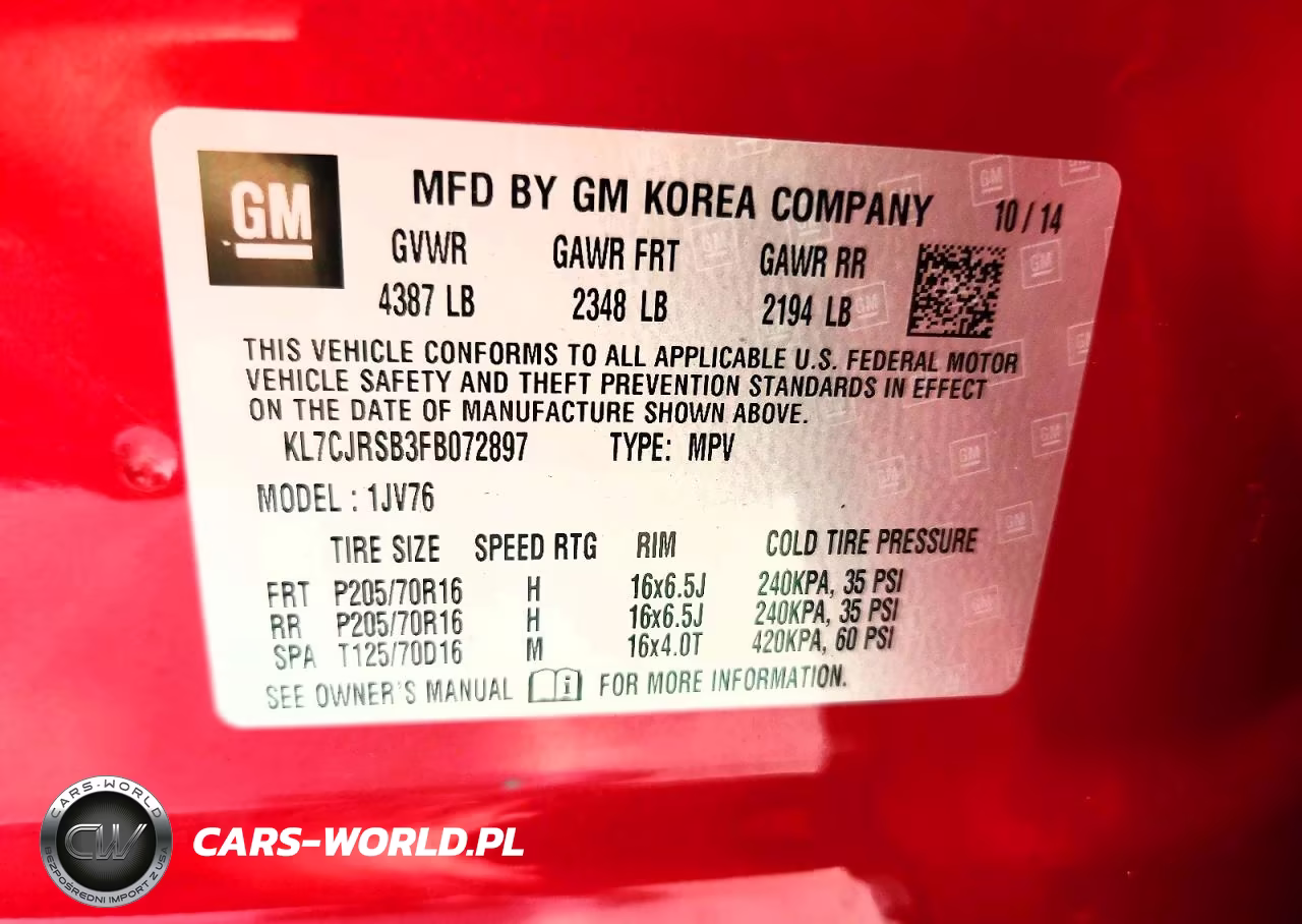 2015 Chevrolet Trax 1Lt VIN:KL7CJRSB3FB072897 - 13