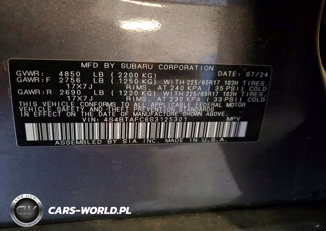2025 Subaru Outback Premium VIN:4S4BTAFC6S3125301 - 13
