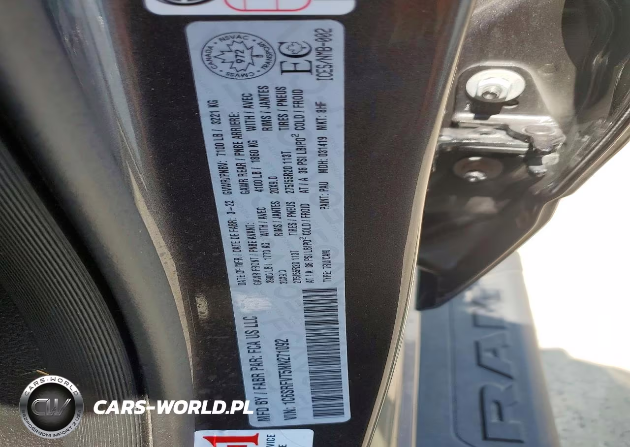 2022 Ram 1500 Sport VIN:1C6SRFVT5NN271092 - 12