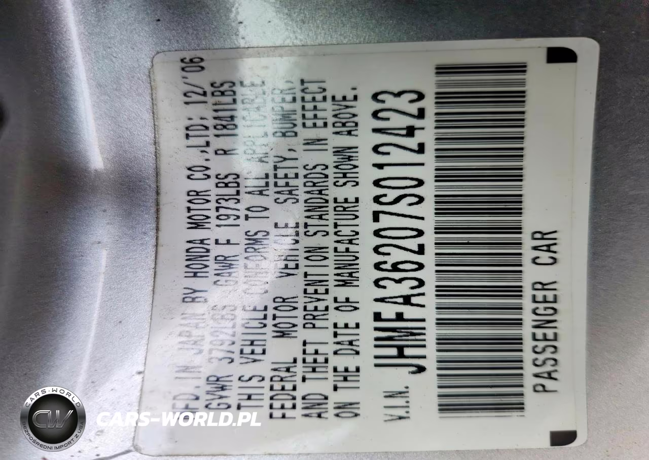 2007 Honda Civic Hybrid VIN:JHMFA36207S012423 - 12