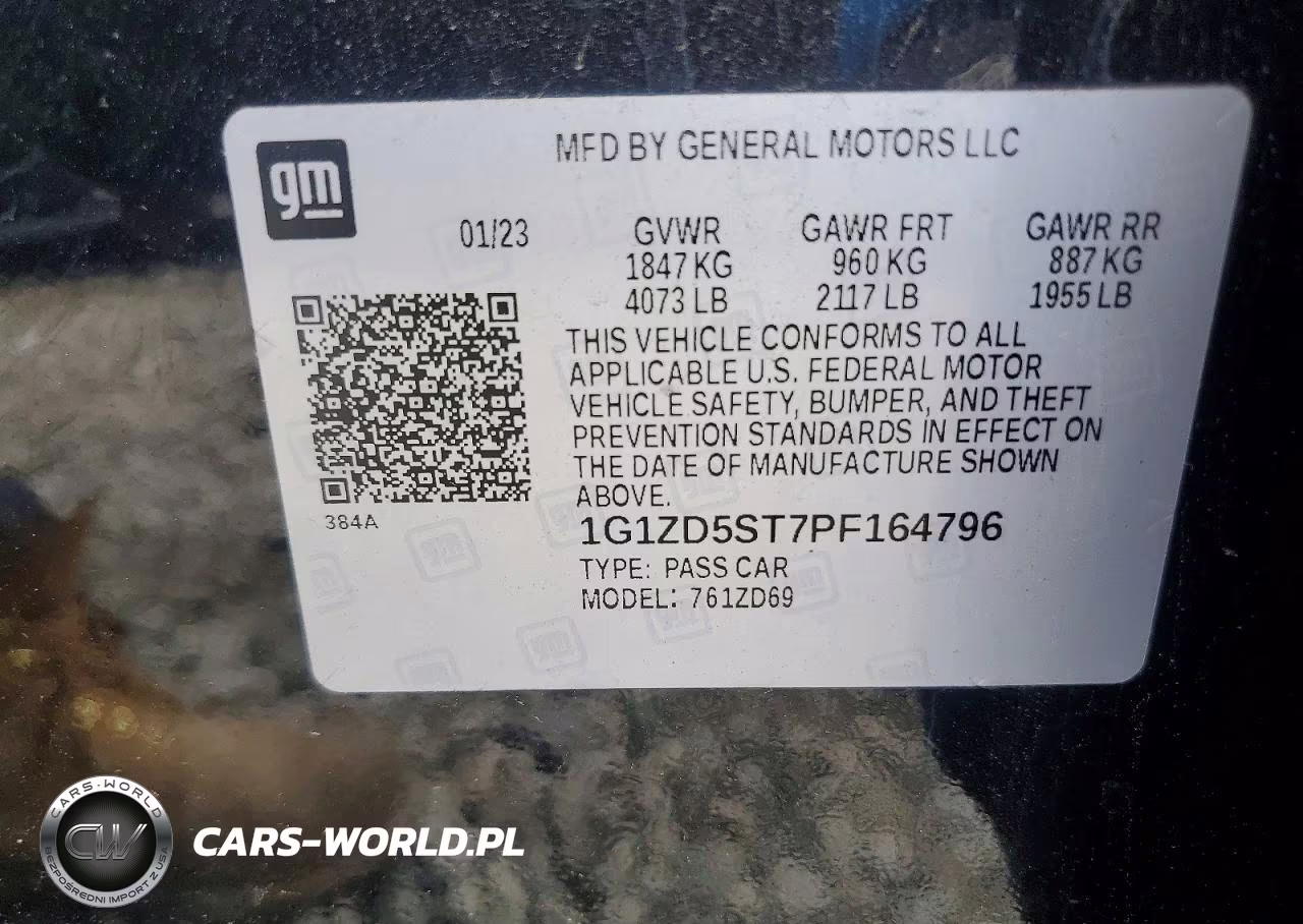 2023 Chevrolet Malibu Lt VIN:1G1ZD5ST7PF164796 - 12