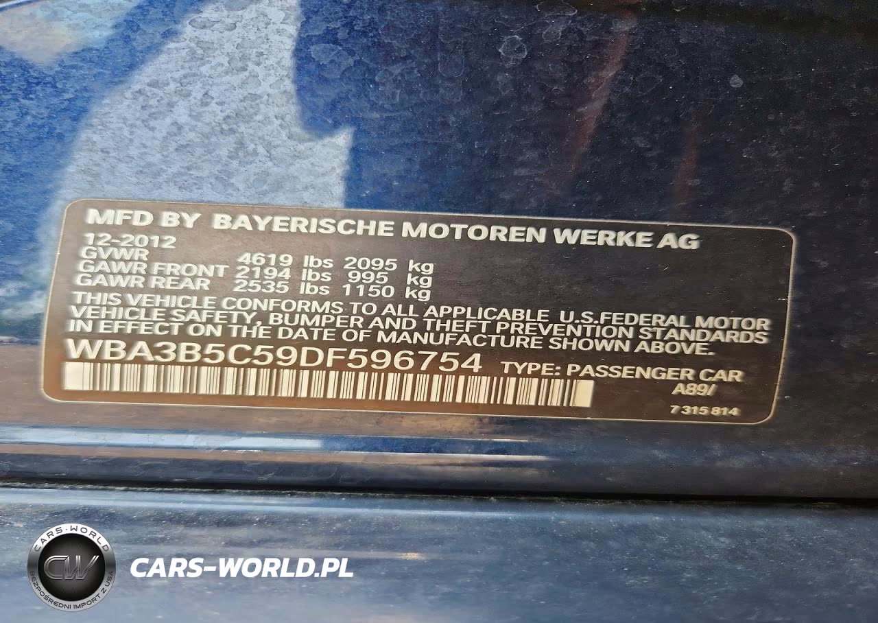 2013 BMW 328 Xi Sulev VIN:WBA3B5C59DF596754 - 12