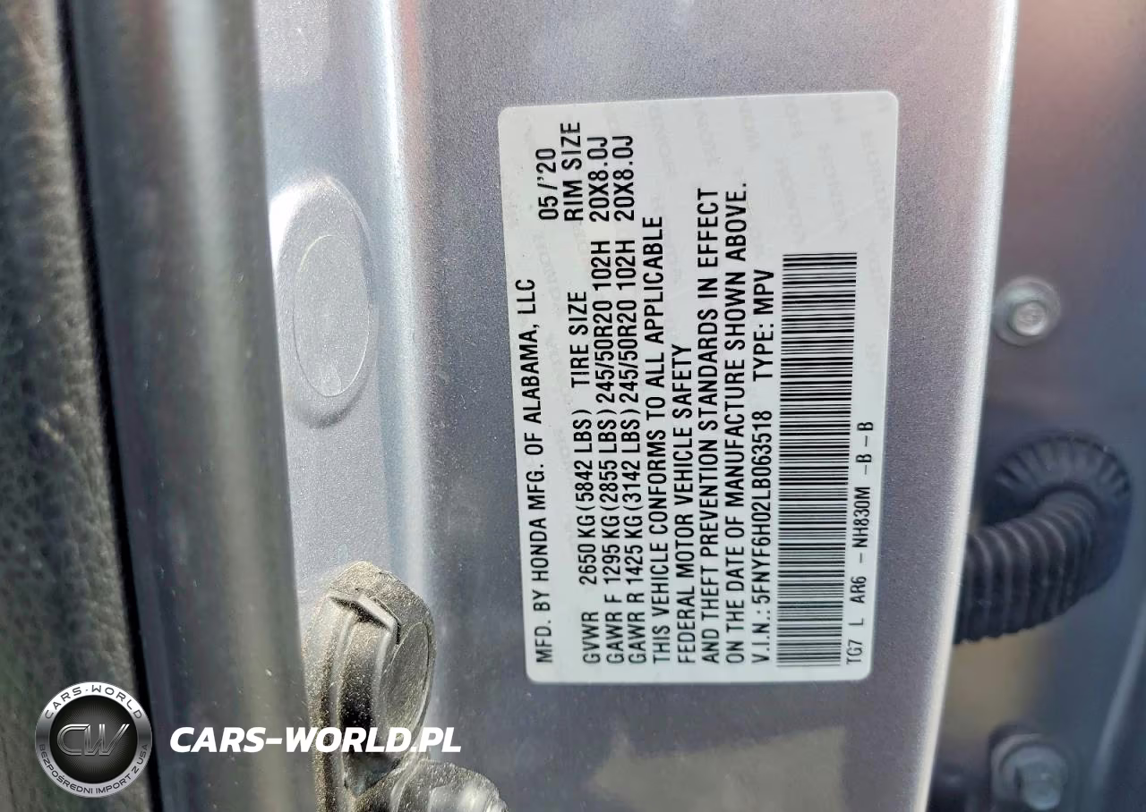 2020 Honda Pilot Elite VIN:5FNYF6H02LB063518 - 13