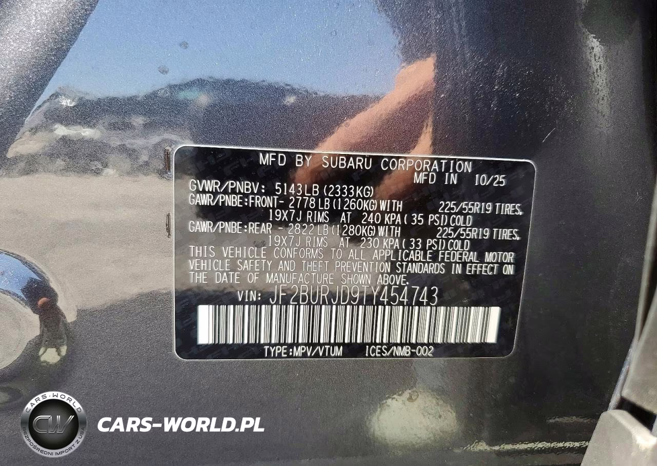 2026 Subaru Outback Touring Xt VIN:JF2BURJD9TY454743 - 13