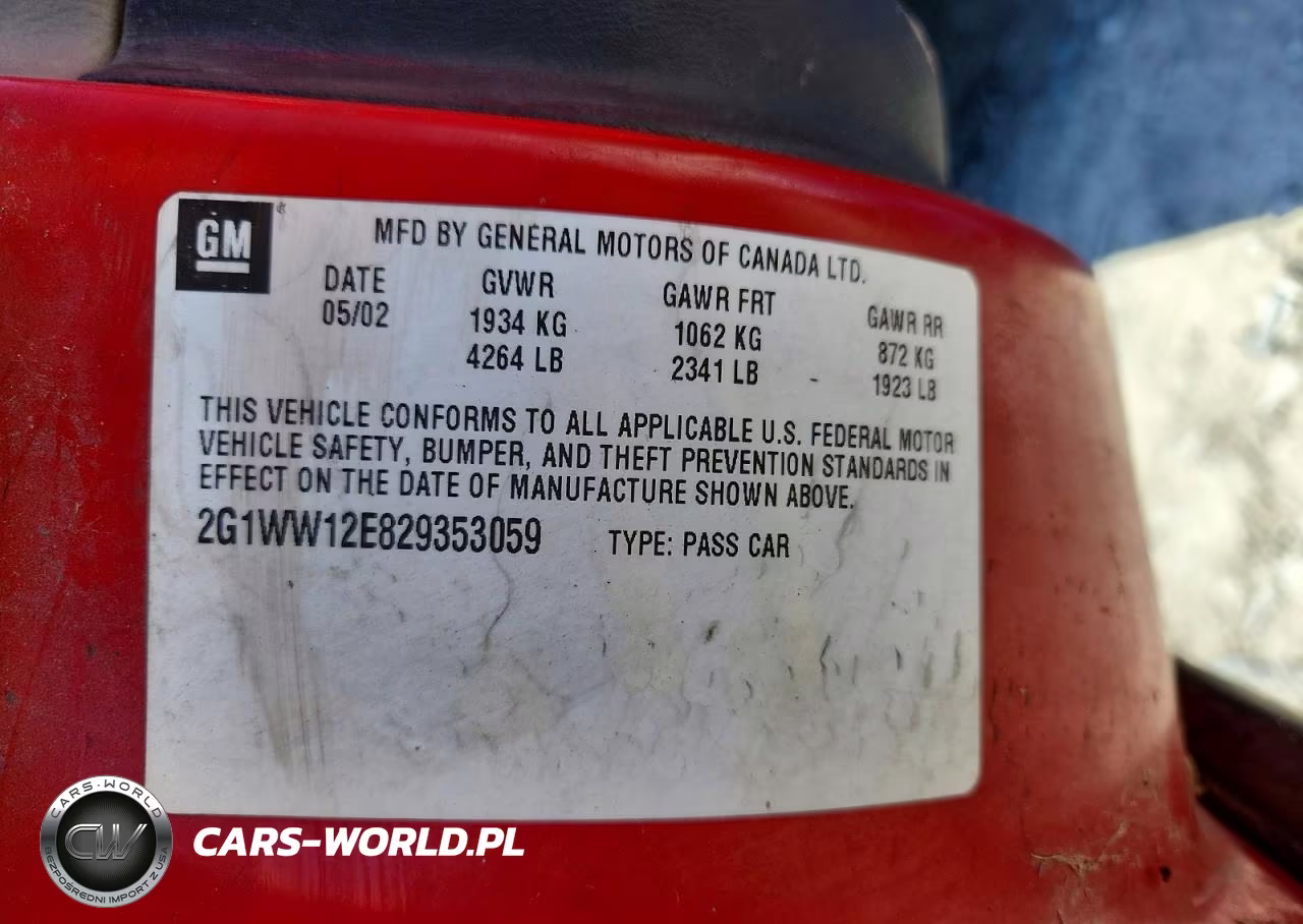 2002 Chevrolet Monte Carlo VIN:2G1WW12E829353059 - 12