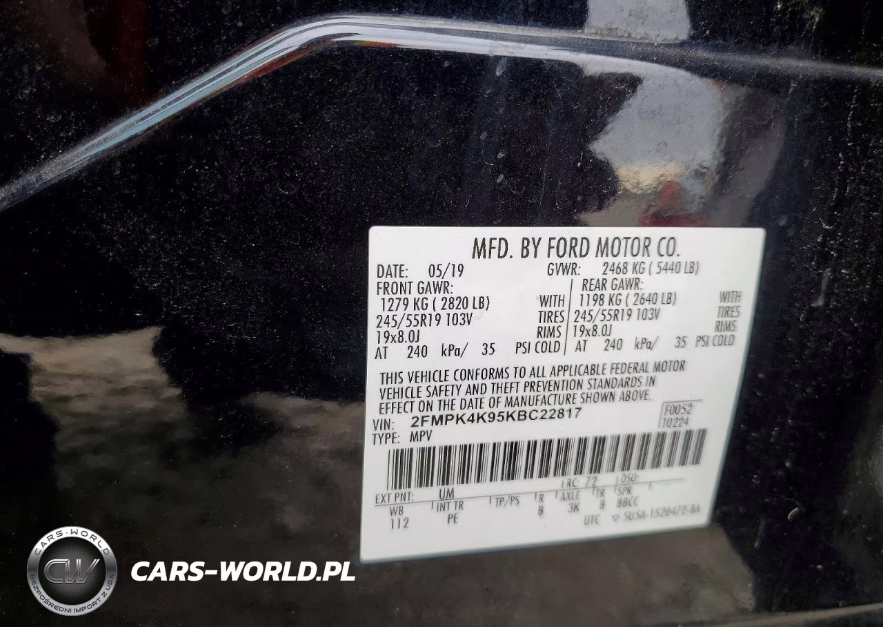 2019 Ford Edge Titanium VIN:2FMPK4K95KBC22817 - 12