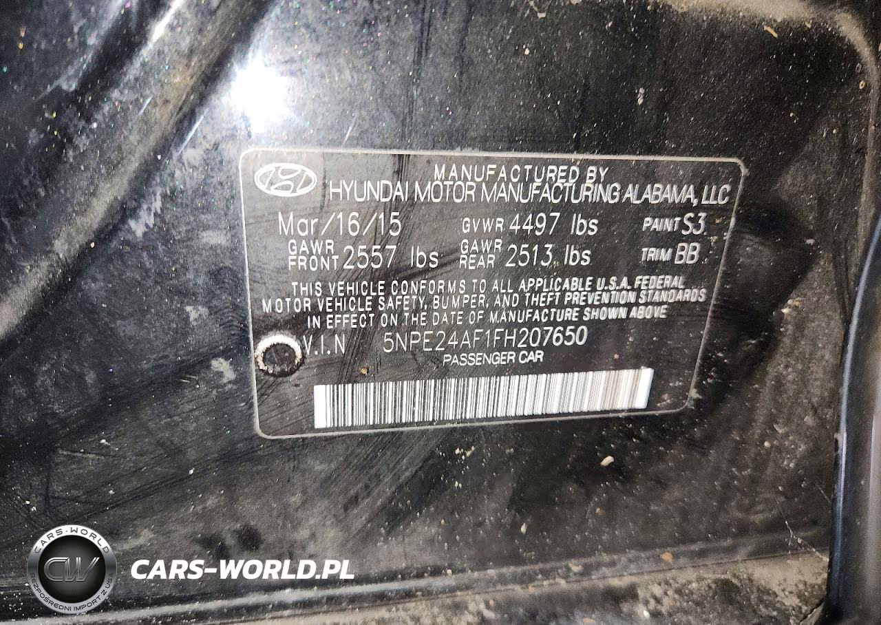 2015 Hyundai Sonata Se VIN:5NPE24AF1FH207650 - 12