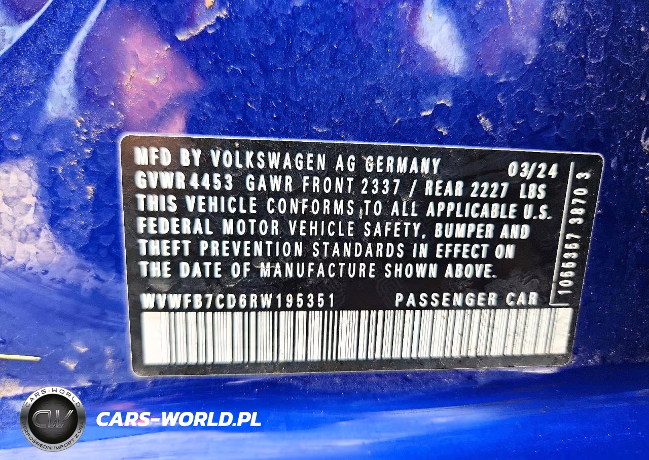 2024 Volkswagen Golf R VIN:WVWFB7CD6RW195351 - 12
