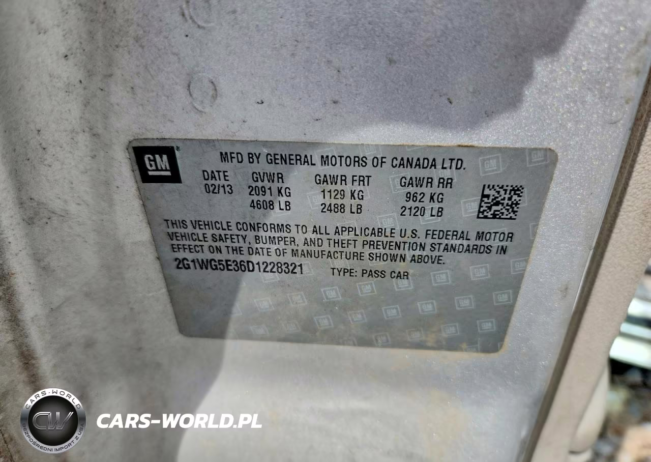 2013 Chevrolet Impala Lt VIN:2G1WG5E36D1228321 - 13