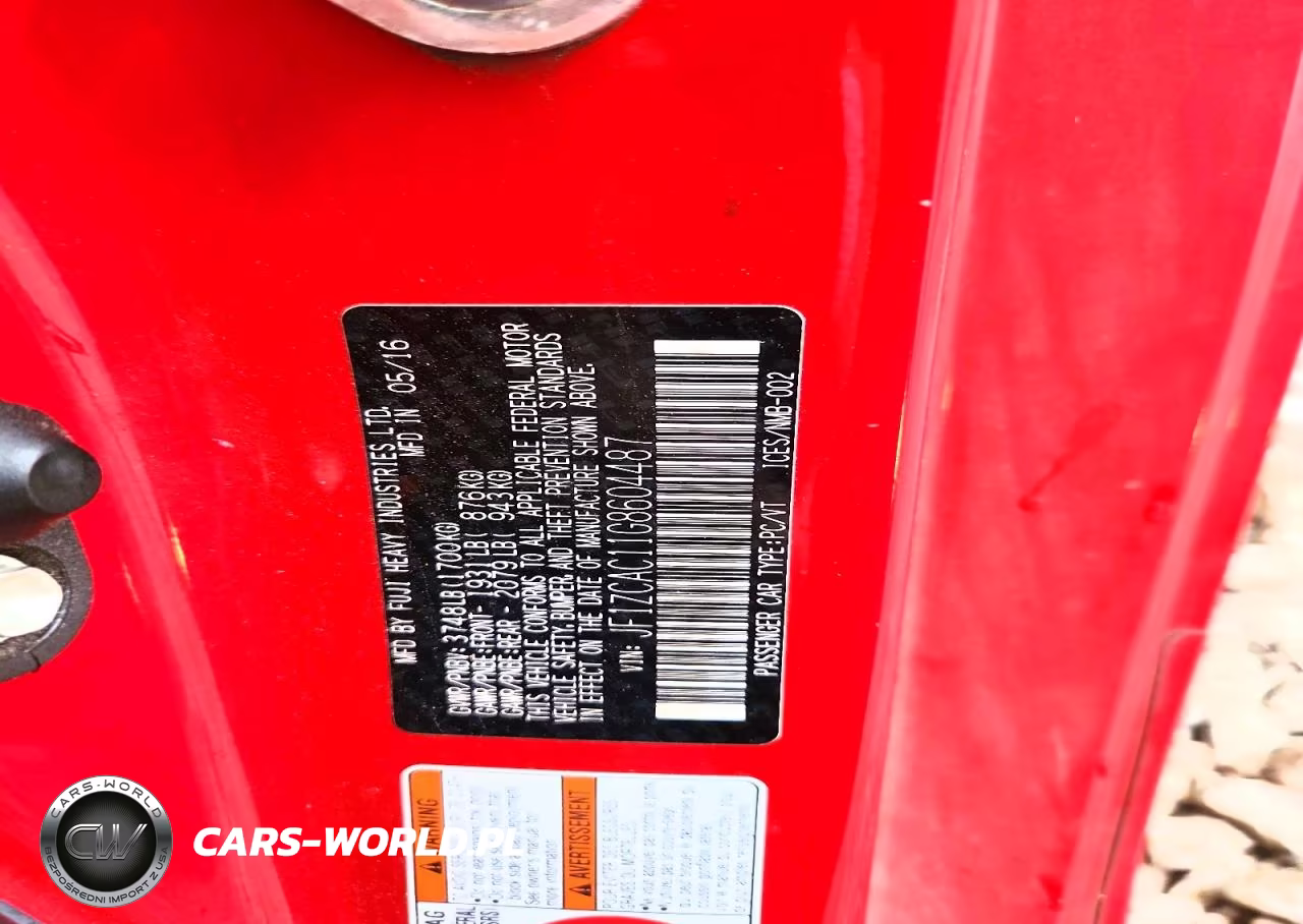 2016 Subaru Brz 2.0 Limited VIN:JF1ZCAC11G8604487 - 12