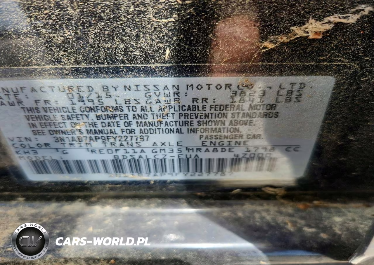 2015 Nissan Sentra S VIN:3N1AB7AP9FY227787 - 12
