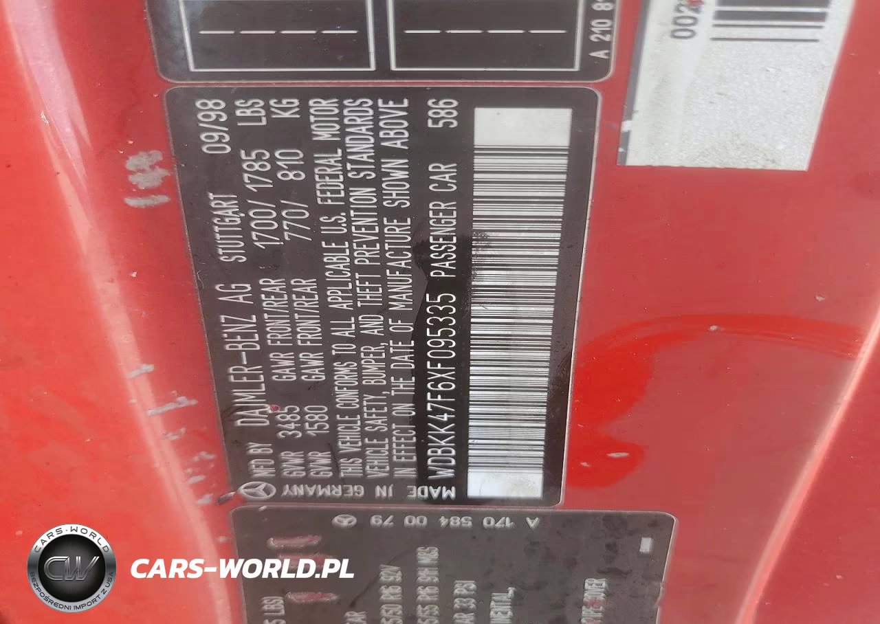 1999 Mercedes-Benz Slk 230 Kompressor VIN:WDBKK47F6XF095335 - 12