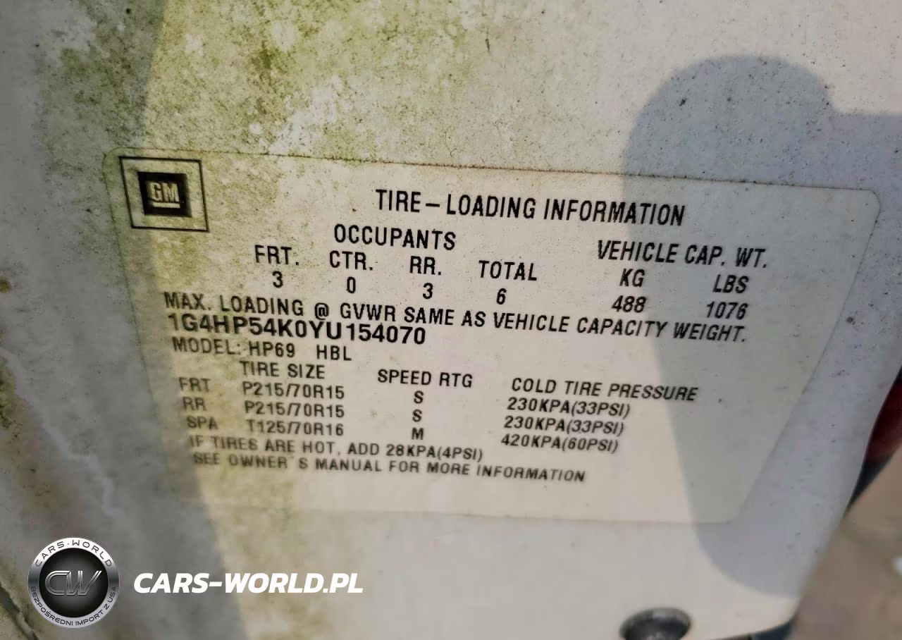 2000 Buick Lesabre Custom VIN:1G4HP54K0YU154070 - 12